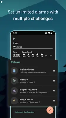 Challenges Alarm Clock android App screenshot 6